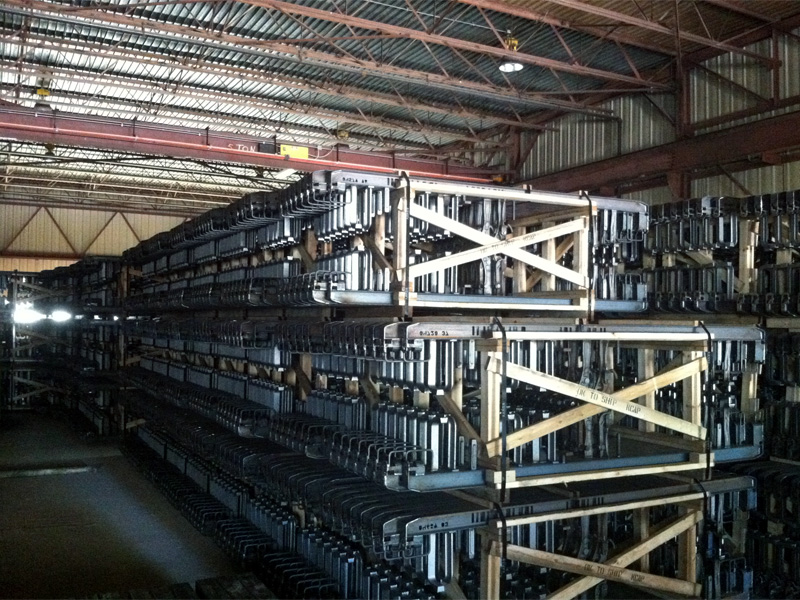 Finished skids stored in the yard